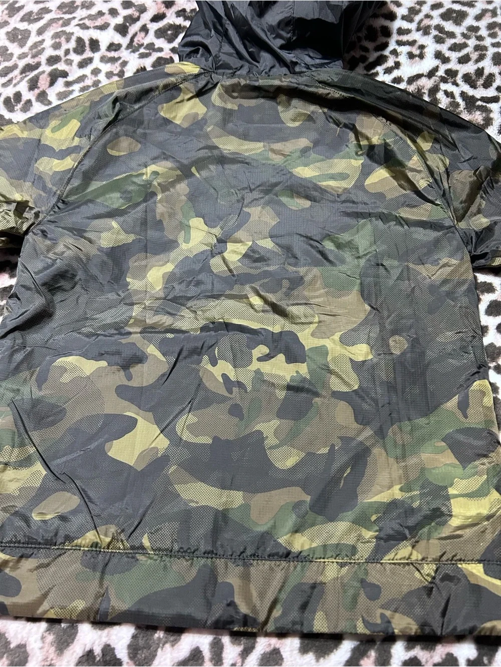 Nike Kids Camo Hooded Fleece Lined Windrunner Full-zip Jacket